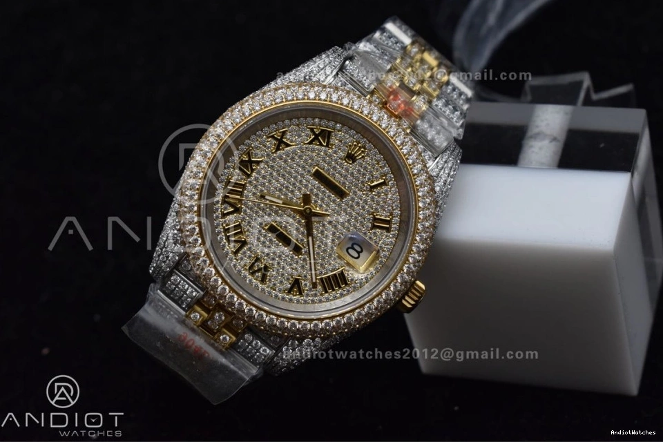 Roman Best DateJust Diamond Tone 41mm 2 Dial Gold Yellow Version 1196 Flexible TWD 0923